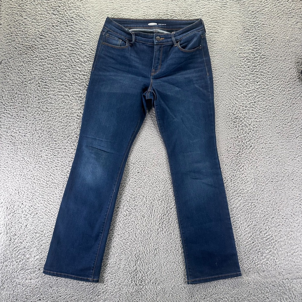 Old Navy Kicker Jeans Womens 6 Blue Cotton Denim Bootcut Workwear Faded Stretch